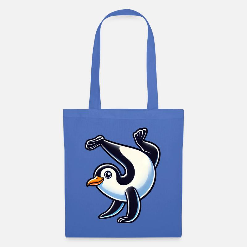 Pinguin Handstand süß Comic Gymnastik - Stoffbeutel - Hellblau