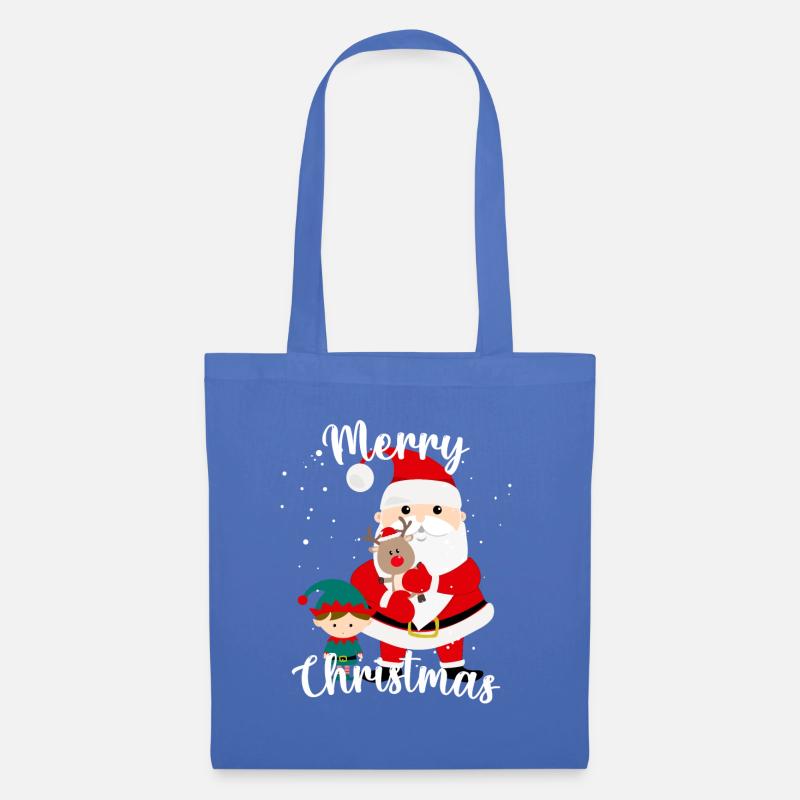 Frohe Weihnachten - Stoffbeutel - Hellblau