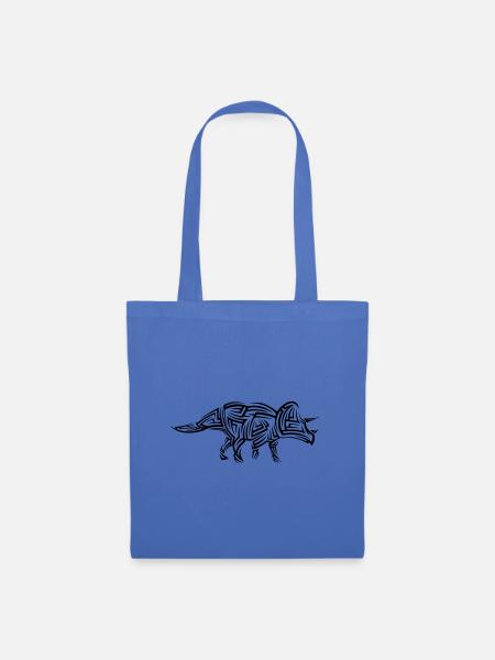 Dinosaurier Triceratops Tribal Tattoo - Stoffbeutel - Hellblau