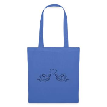Armadillo Comic Couple Amour - Sac en tissu - bleu pâle - Devant