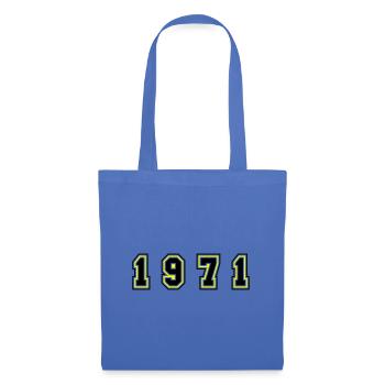 1971 Jahr Zahl - Stoffbeutel - Hellblau - Vorne