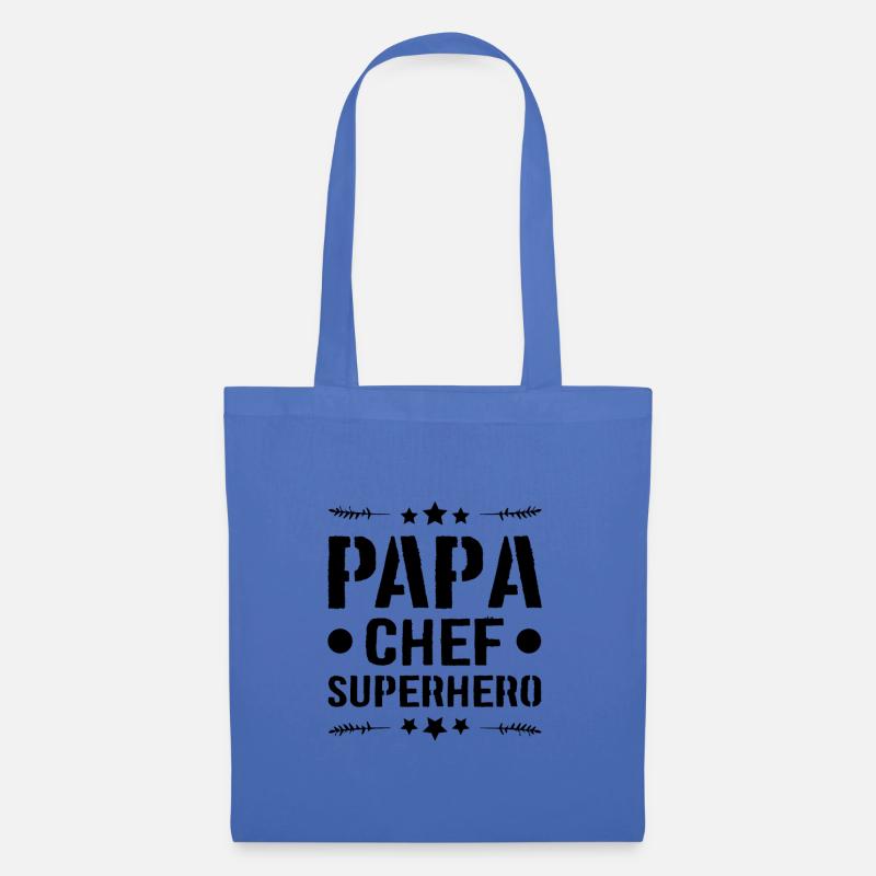Papa Chef Superheld Dad - Stoffbeutel - Hellblau