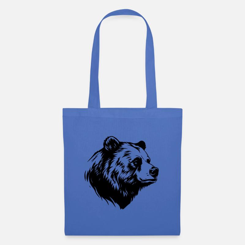 Bär Grizzly Tier - Stoffbeutel - Hellblau