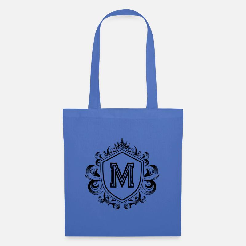 M Buchstabe Wappen - Stoffbeutel - Hellblau