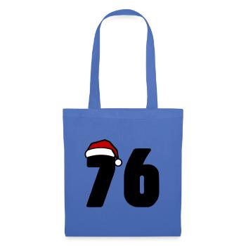 76 Numéro Noël - Sac en tissu - bleu pâle - Devant