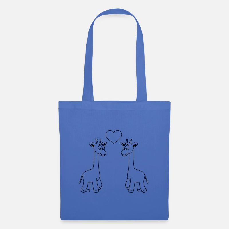 Giraffe Comic Tier Paar Liebe - Stoffbeutel - Hellblau
