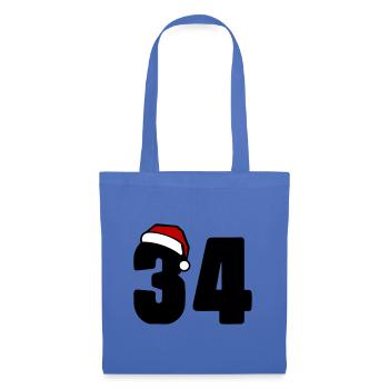 34 Numéro Noël - Sac en tissu - bleu pâle - Devant
