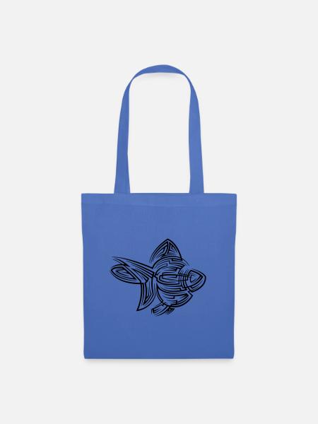 Goldfisch Tribal Tattoo - Stoffbeutel - Hellblau