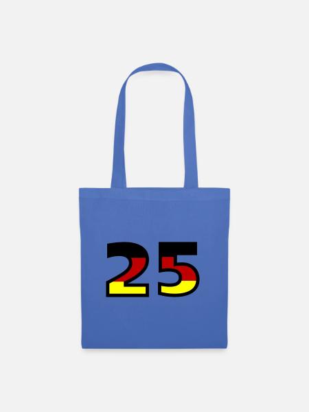 25 Zahl Deutschland Trikot - Stoffbeutel - Hellblau