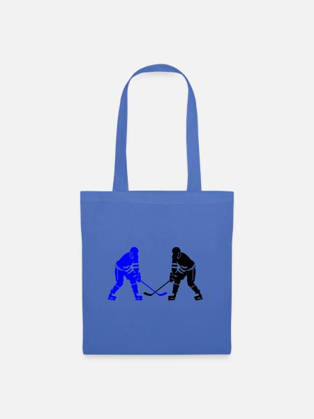 Ice Hockey Spieler Silhouette - Stoffbeutel - Hellblau