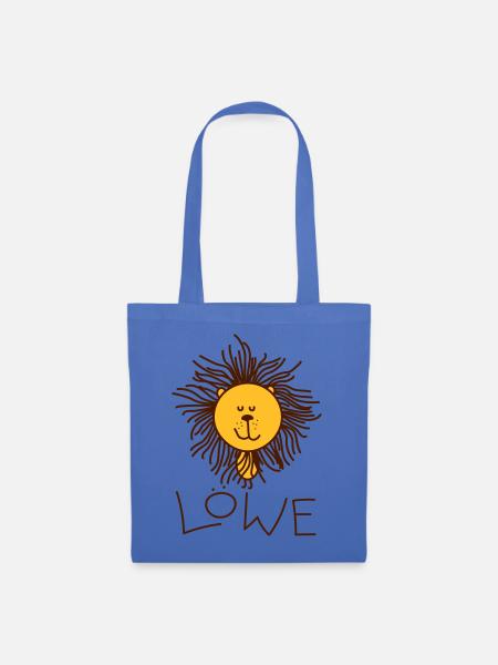 Lustiger Löwe - Stoffbeutel - Hellblau