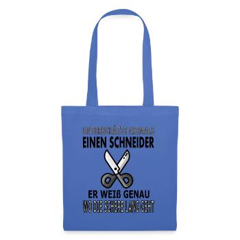 Schneider Nähen Nadel Fadel Näherin Geschenkidee - Stoffbeutel - Hellblau - Vorne