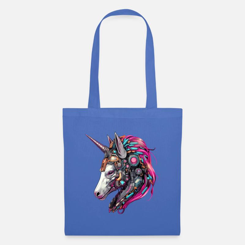 Cooler Einhorn-Cyborg-Roboter - Einzigartiges - Stoffbeutel - Hellblau