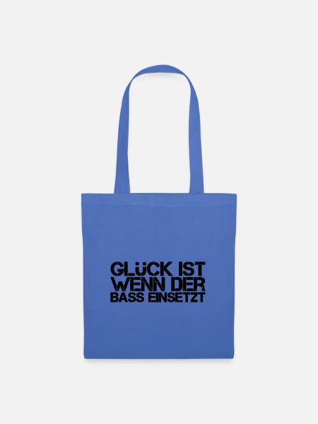 Clubshirt "Glück ist wenn der Bass einsetzt" - Stoffbeutel - Hellblau