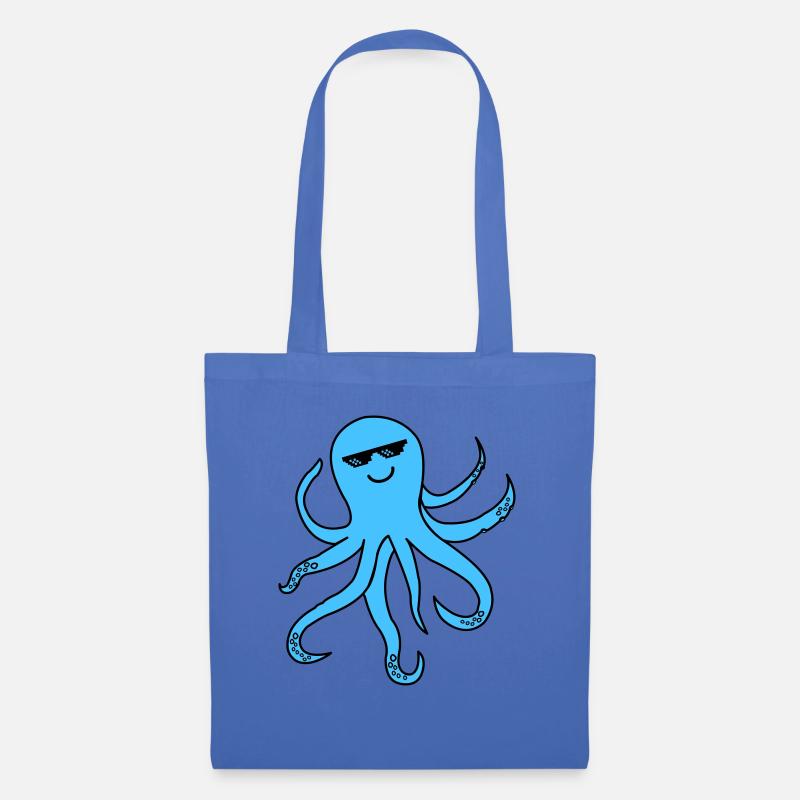 krake oktopus cool smile - Stoffbeutel - Hellblau
