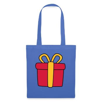 Geschenk - Frohe Weihnachten, Merry Cristmas, Xmas - Stoffbeutel - Hellblau - Vorne