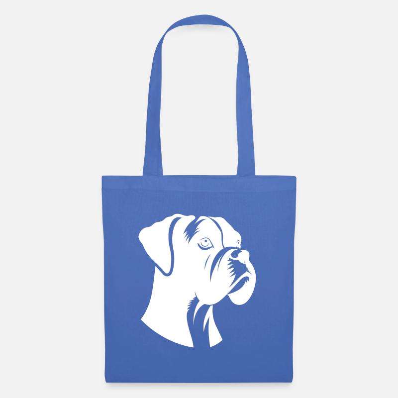 Hundevogel Boxer Silhouette Minimalistisches - Stoffbeutel - Hellblau