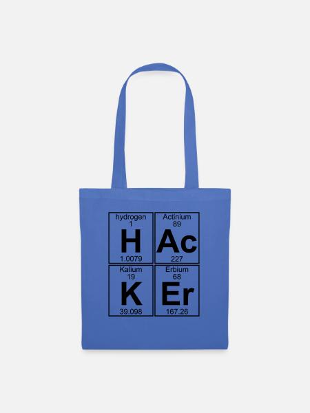H-Ac-K-Er (hacker) - Full - Stoffbeutel - Hellblau