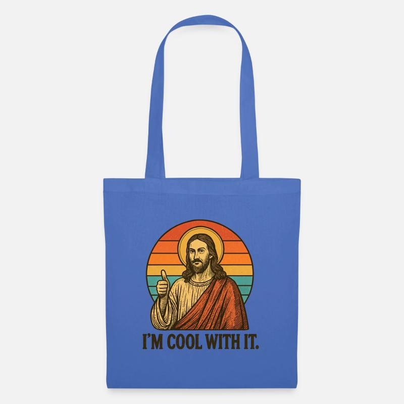 Regenbogen Jesus – I’m Cool With It - Stoffbeutel - Hellblau