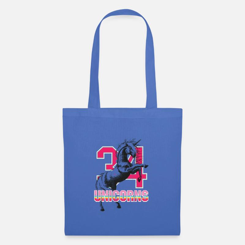 34 Unicorns Geschenk Idee Geburtstag - Stoffbeutel - Hellblau
