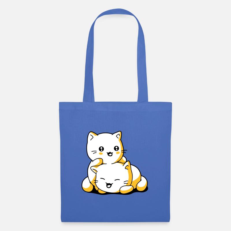 Katze Kätzchen Kawaii - Stoffbeutel - Hellblau
