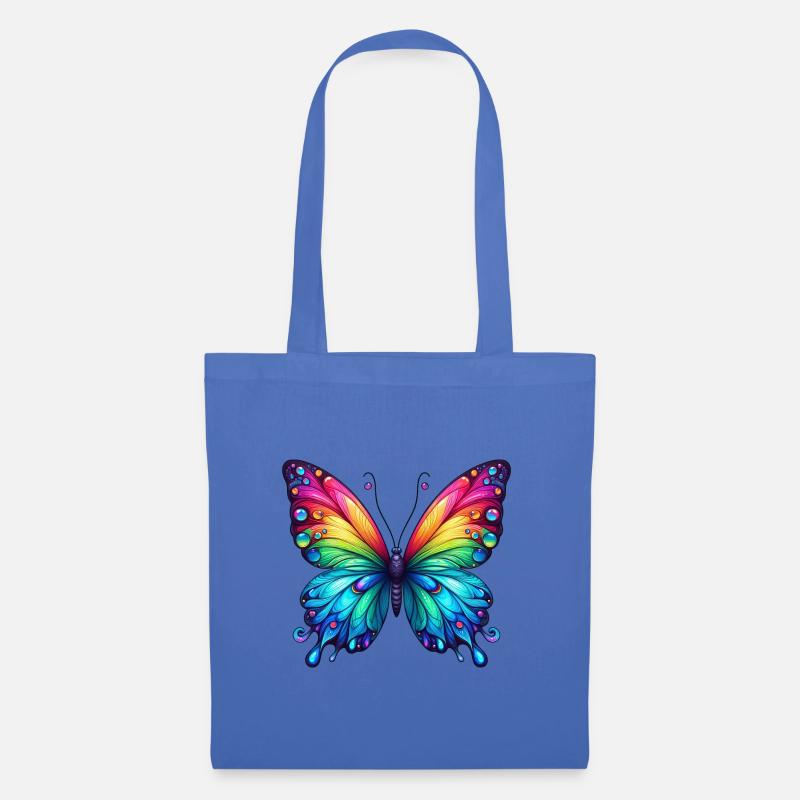 Schmetterling Regenbogen Farbenpracht - Stoffbeutel - Hellblau