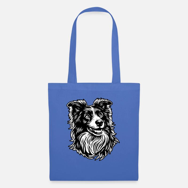 Border Collie - Stoffbeutel - Hellblau