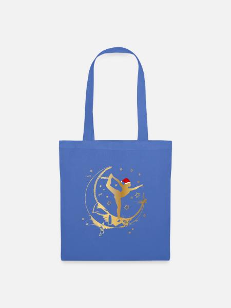 Yoga Shirt Weihnachten Mond Tänzer Natarajasana - Stoffbeutel - Hellblau