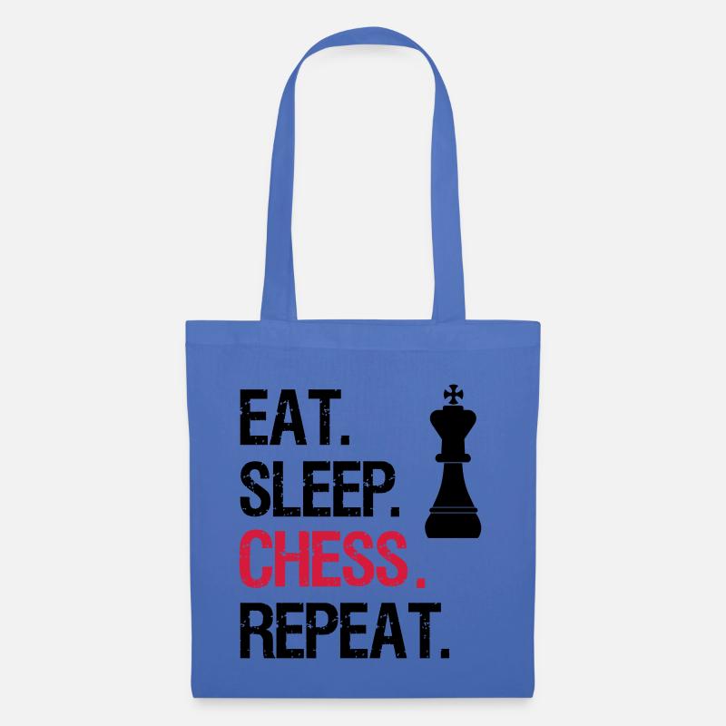 Eat Sleep Chess Repeat - König - Stoffbeutel - Hellblau