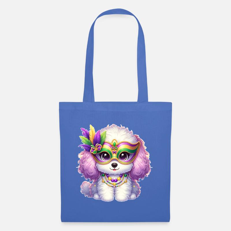 Mardi Gras Pudel Design - Stoffbeutel - Hellblau