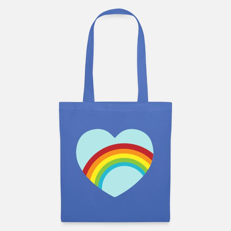 Hellblaues Regenbogen Herz / blue rainbow heart - Stoffbeutel - Hellblau