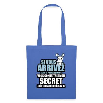 mon secret je vais être grand-frère - Sac en tissu - bleu pâle - Devant