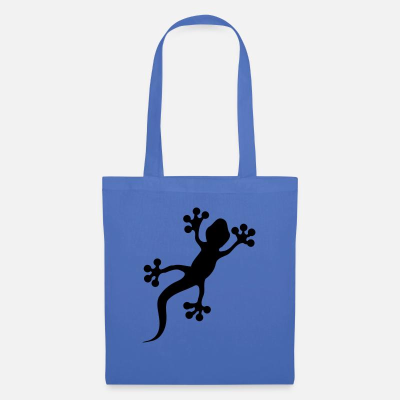 Schwarzer Gecko der Silhouette - Stoffbeutel - Hellblau