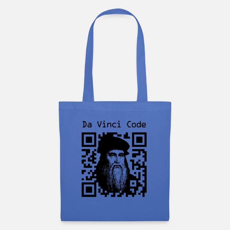 Code QR de Léonard de Vinci - Sac en tissu - bleu pâle
