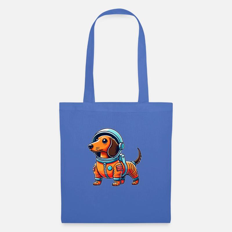 Dackel Astronaut Weltraum Science Fiction - Stoffbeutel - Hellblau
