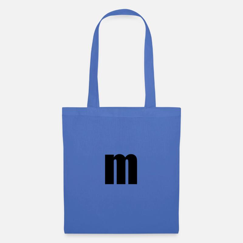 Der Buchstabe m M - Stoffbeutel - Hellblau