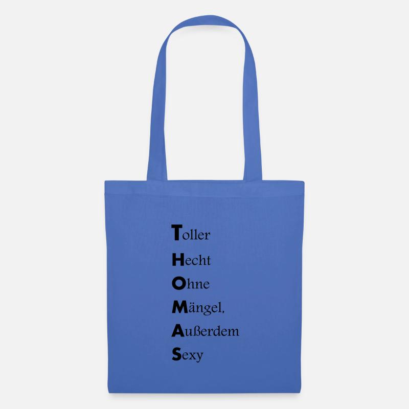 Thomas, nom description - Sac en tissu - bleu pâle