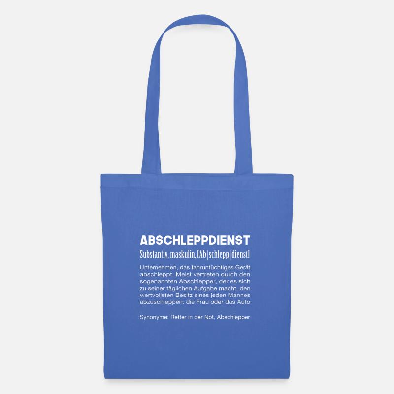 Abschlepper Abschleppdienst Definition lustige - Stoffbeutel - Hellblau