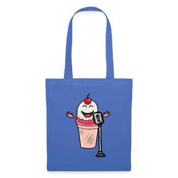 Une petite super star une crème glacée en chantant - Sac en tissu - bleu pâle - Devant