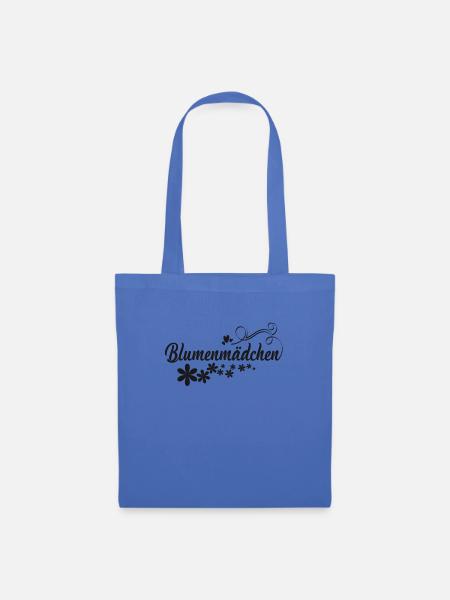 Blumenmädchen schwarze Blumen - Stoffbeutel - Hellblau
