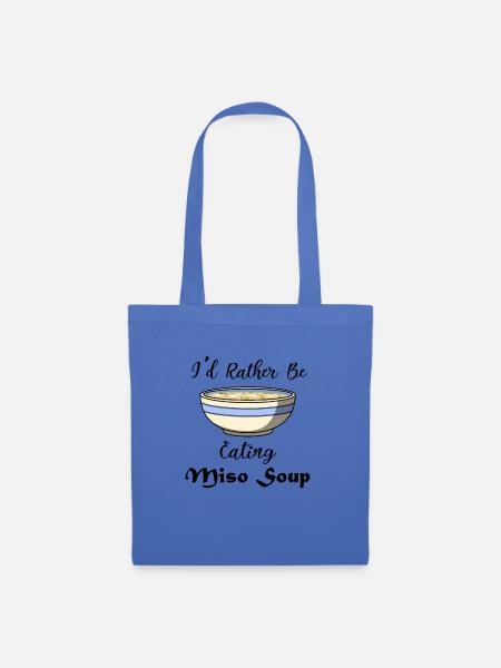 Miso-Suppe, Nudeln, Ramenfutter essen - Stoffbeutel - Hellblau