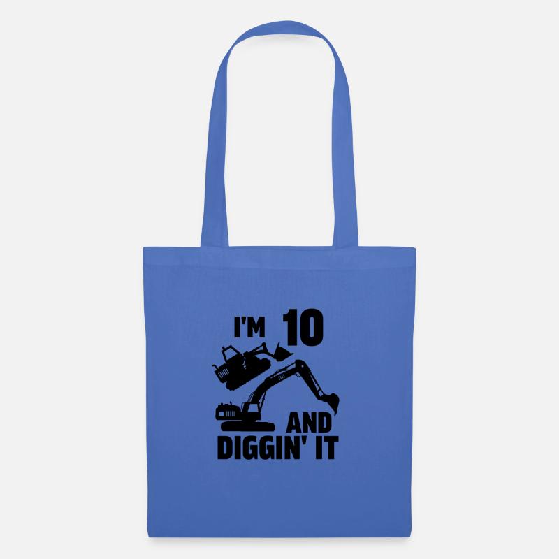 Ich bin 10 und Diggin' It - Stoffbeutel - Hellblau