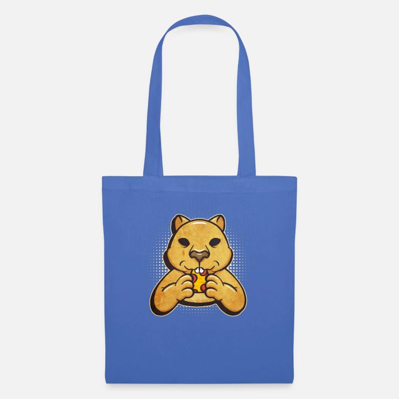 Wombat mangeant une pizza, restauration rapide, - Sac en tissu - bleu pâle