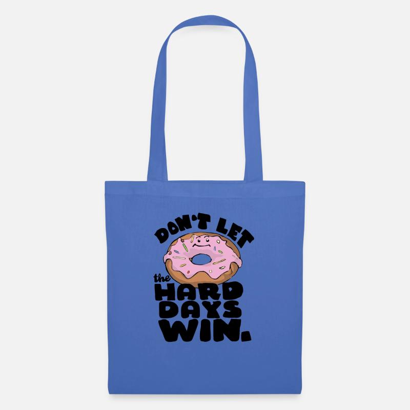 Donut lustiger Spruch don't let the hard days win - Stoffbeutel - Hellblau