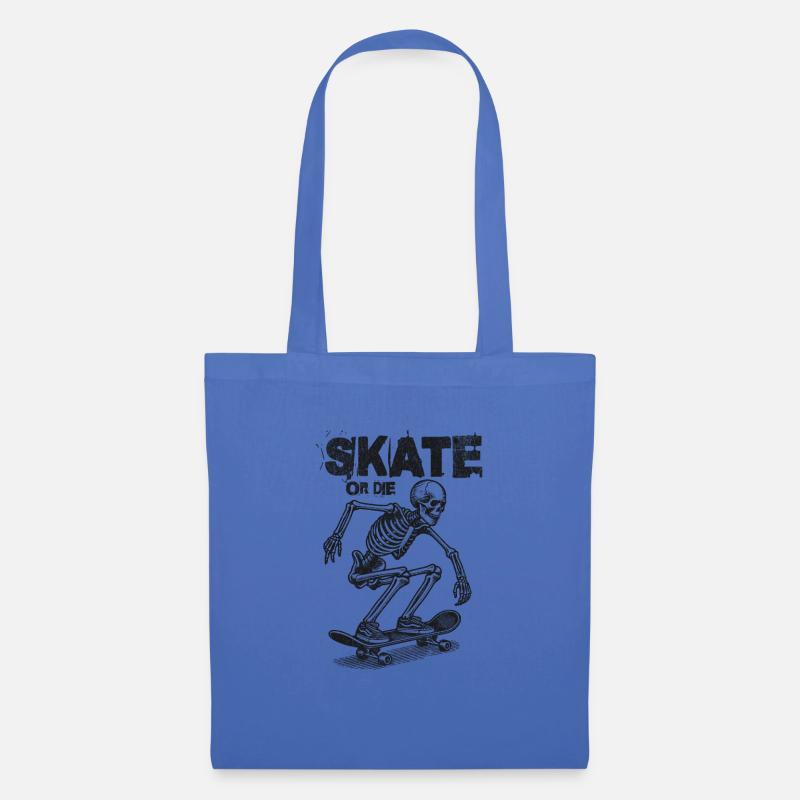Skeleton skateboard - Stoffbeutel - Hellblau