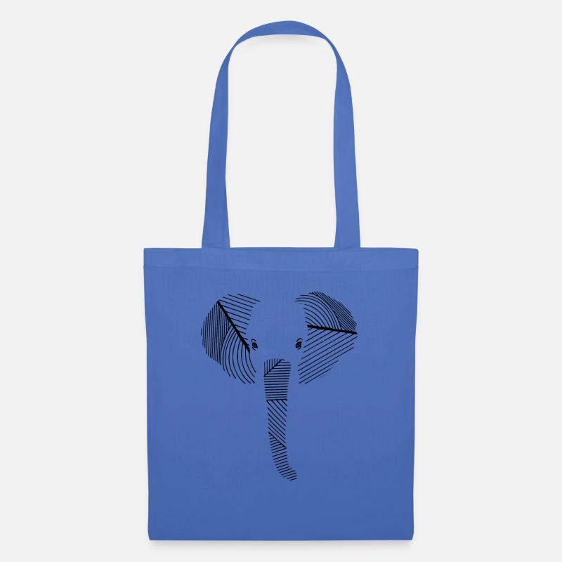 Schwarzer Elefant - Stoffbeutel - Hellblau