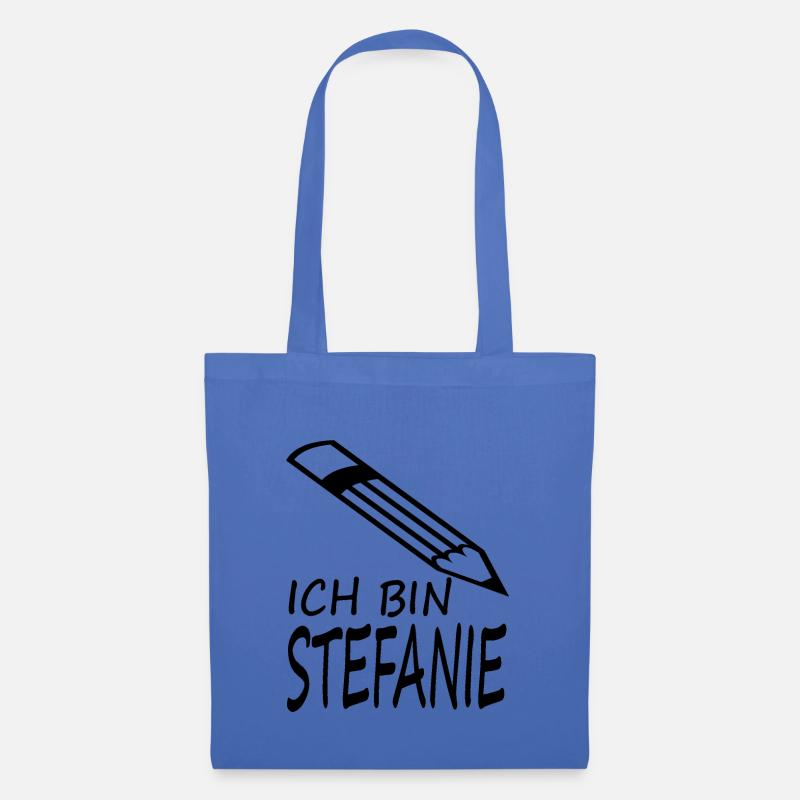 Ich bin Stefanie ich heiße Steffi Geschenkidee - Stoffbeutel - Hellblau