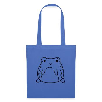 Netter Frosch, kunstvolle Silhouette, die Waldtier - Stoffbeutel - Hellblau - Vorne