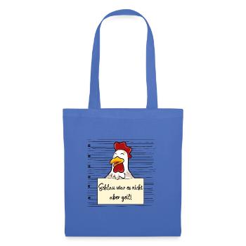 Huhn lustiger Spruch humor Gefängnisbild - Stoffbeutel - Hellblau - Vorne