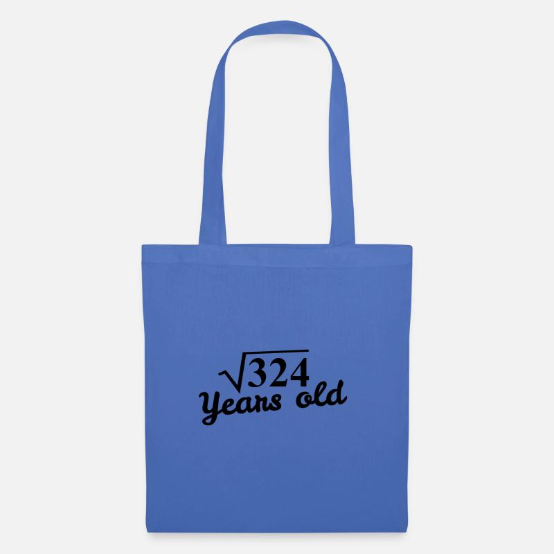 18. Geburtstag: square root 324 Years old -schwarz - Stoffbeutel - Hellblau